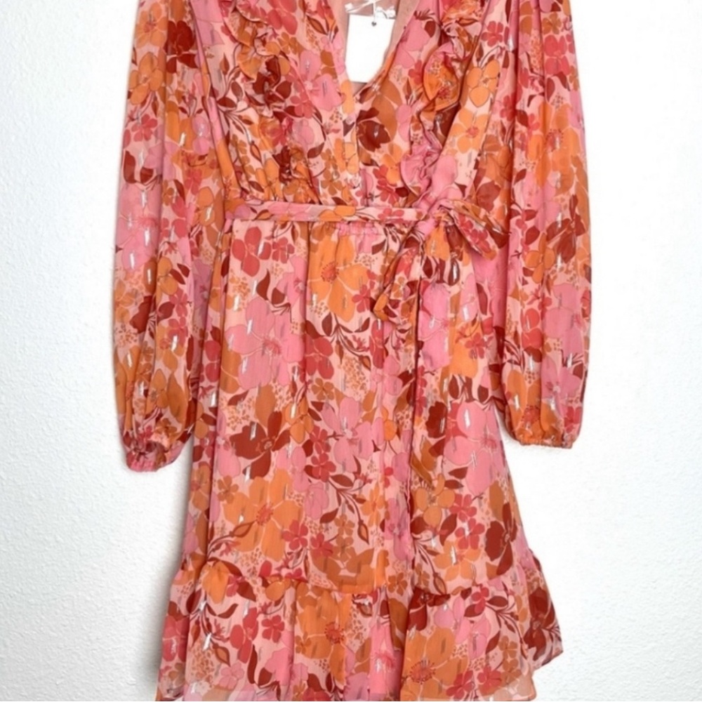 Laura Conrad Front Button Ruffle Mini Dress